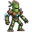 Generated pixel art mecha-plant demo sprite