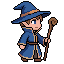 Animated pixel art wizard