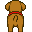 Pixel art dog walking north