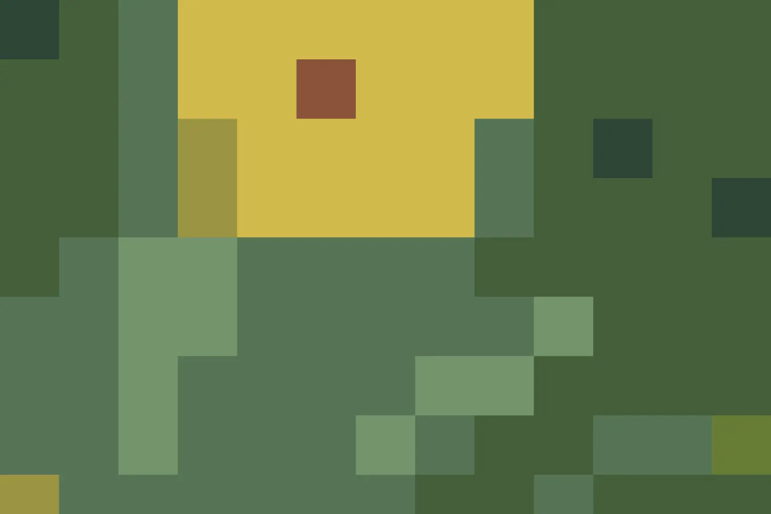 Resampled pixel art with one palette color assigned to each output cell