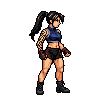 The animated spritesheet of a pixel art character punching